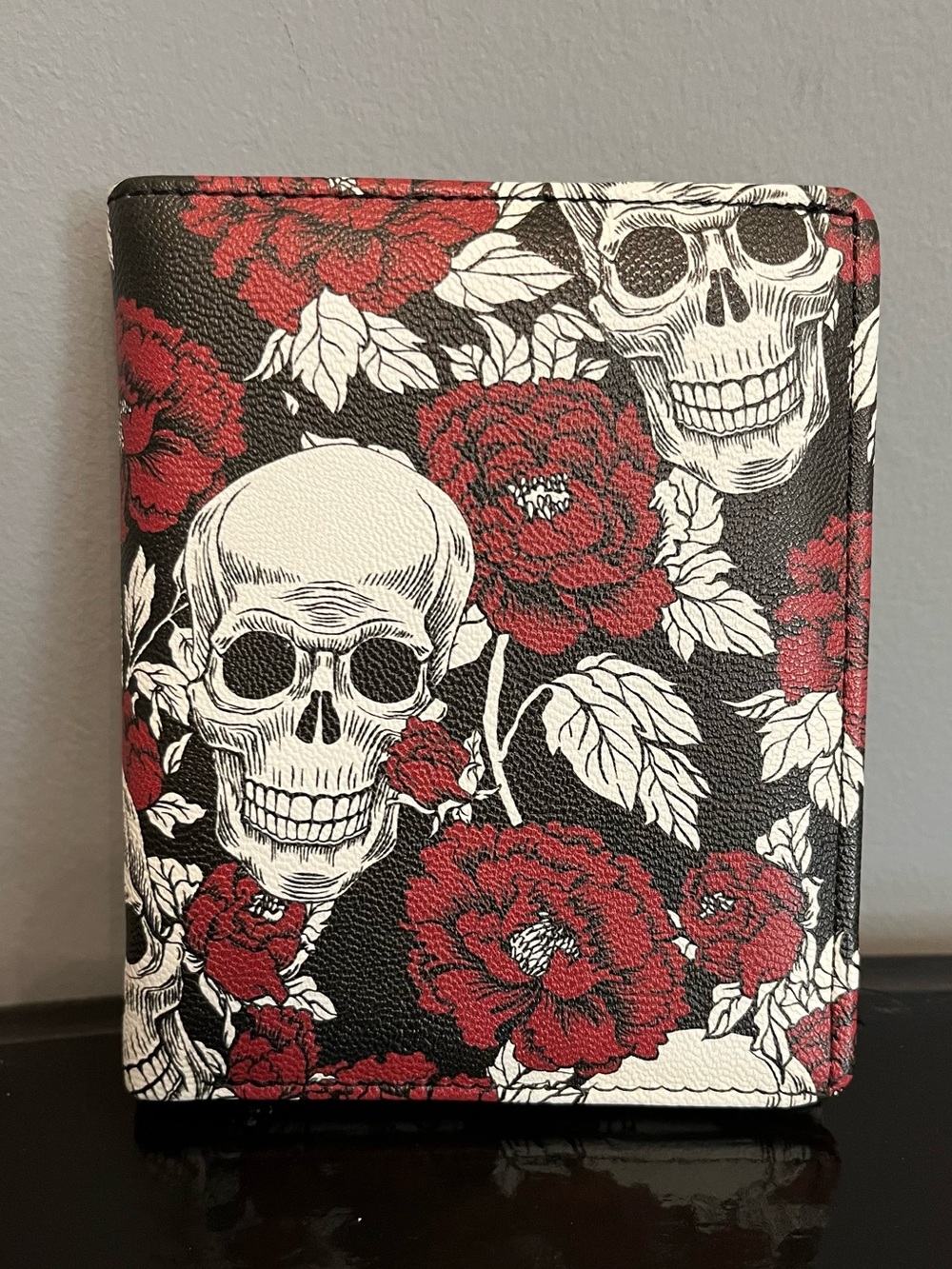 Weichen “Forever Young” Faux Leather Skull Wallet